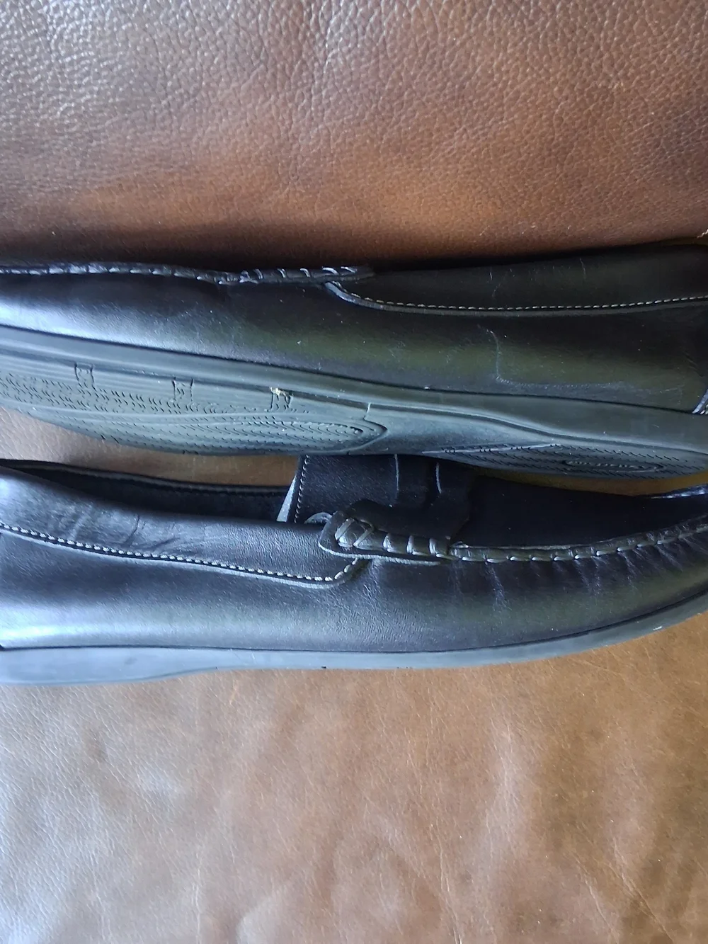 Florsheim Men's Black Leather Penny Loafers Size 10